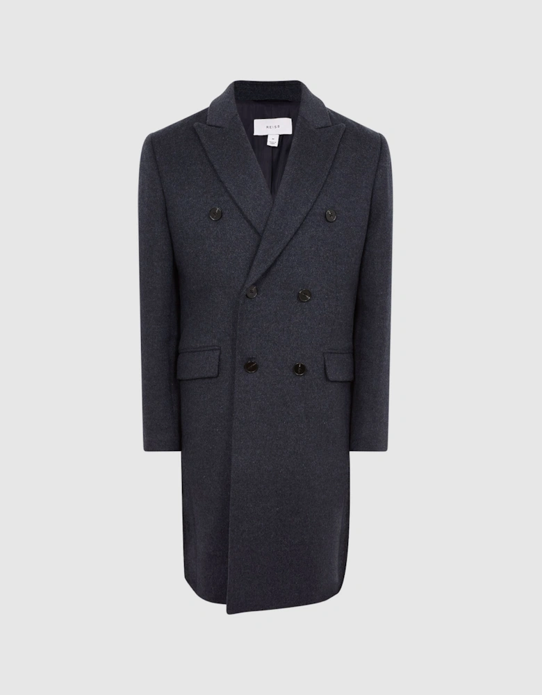 Double Breasted Long Wool Overcoat