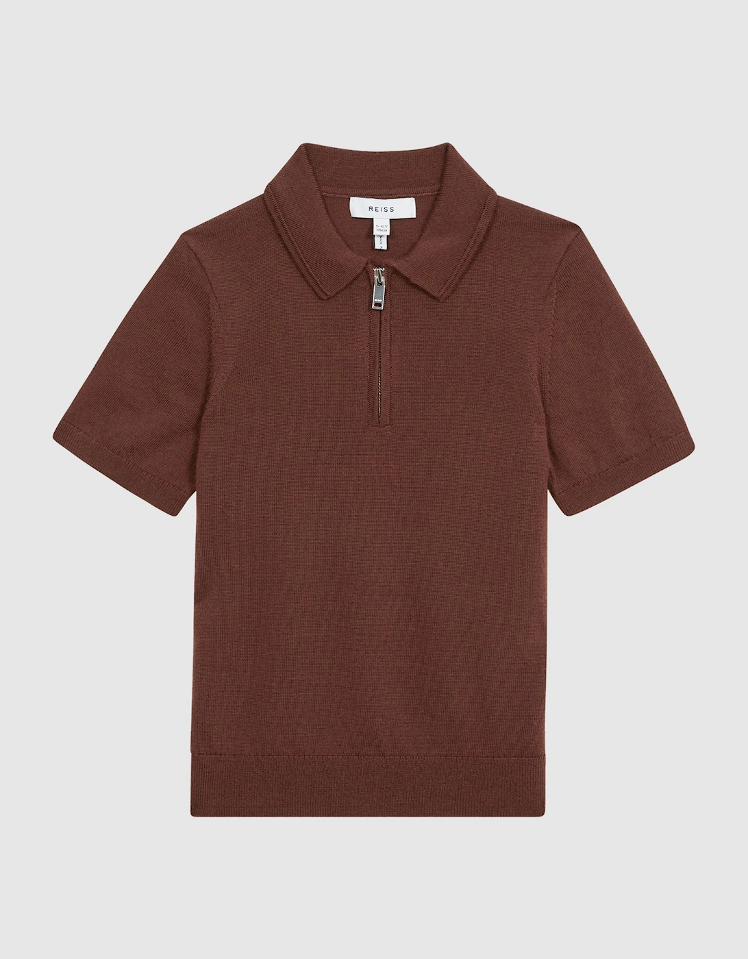 Merino Zip Neck Polo T-Shirt, 3 of 2