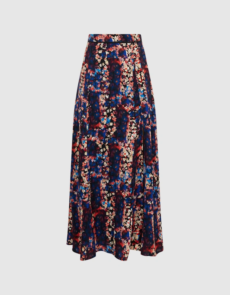 Abstract Floral Slip Skirt