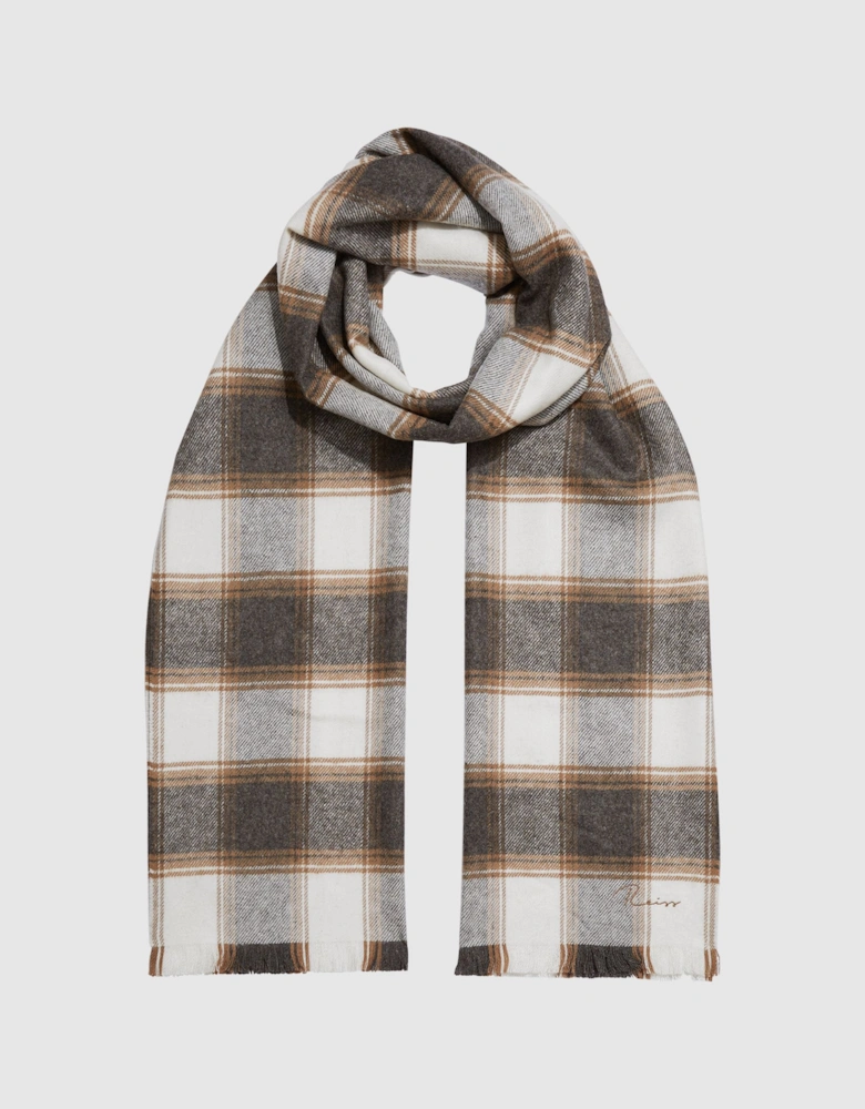 Wool Blend Checked Scarf