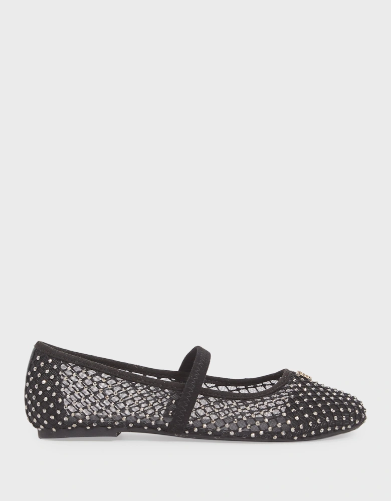 Crystal Detail Mesh Ballet Flats