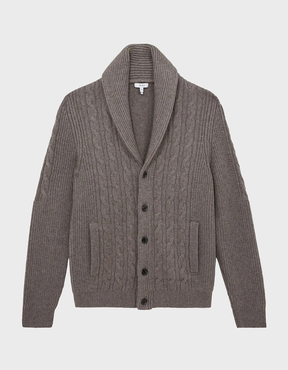 Shawl Collar Cable Knit Wool Cashmere Cardigan, 2 of 1