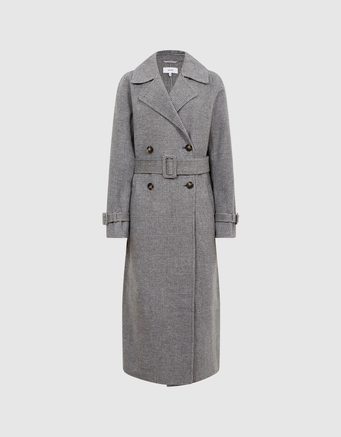 Belted Blindseam Checked Trench Coat, 2 of 1