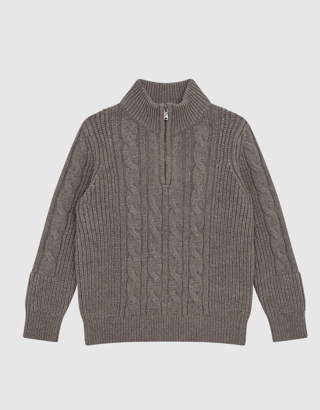 Cable Knit Zip Neck Jumper, 3 of 2