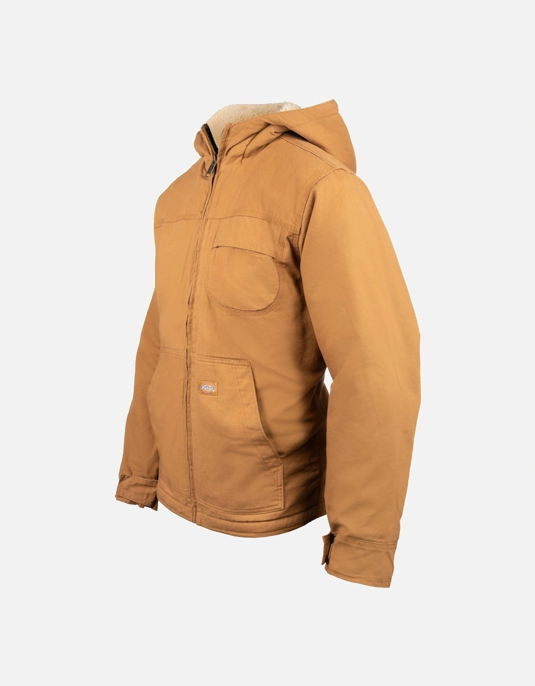 Mens Sherpa Lined Duck Full Zip Hooded Jacket