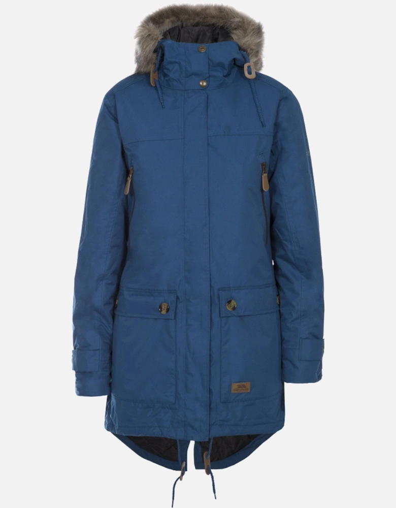 Womens Clea Jacket Waterproof Quilted Faux Fur Trim Winter Parka Coat