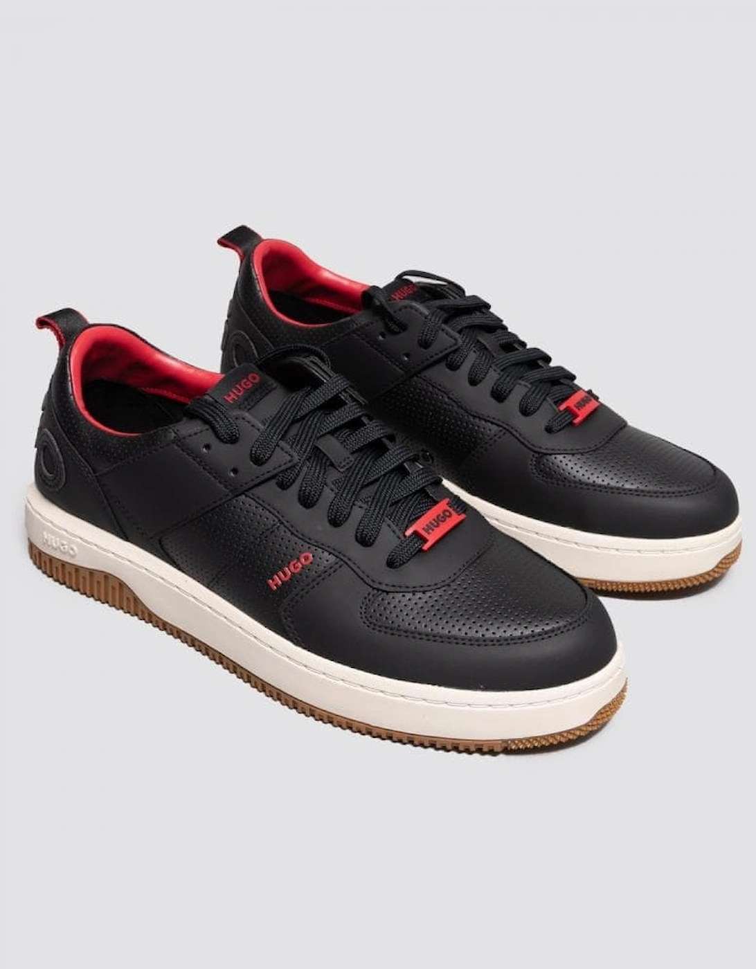 HUGO Kilian_Tenn Mens Mixed-Material Trainers With Bonded Leather and Perforations, 7 of 6