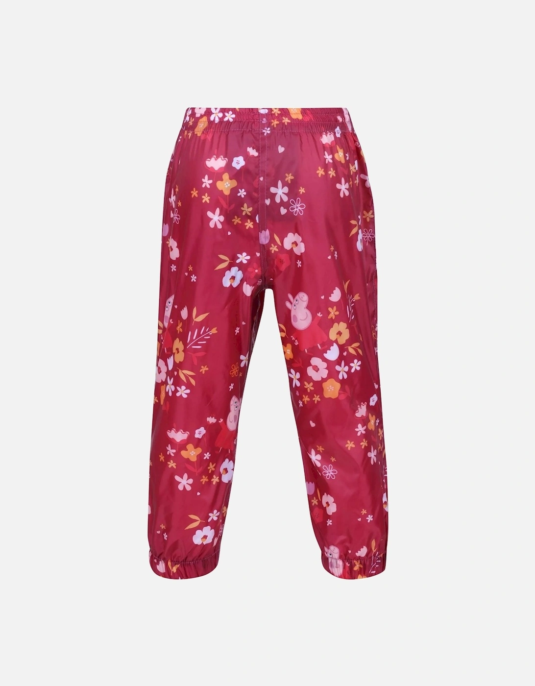 Childrens/Kids Floral Peppa Pig Packaway Waterproof Trousers