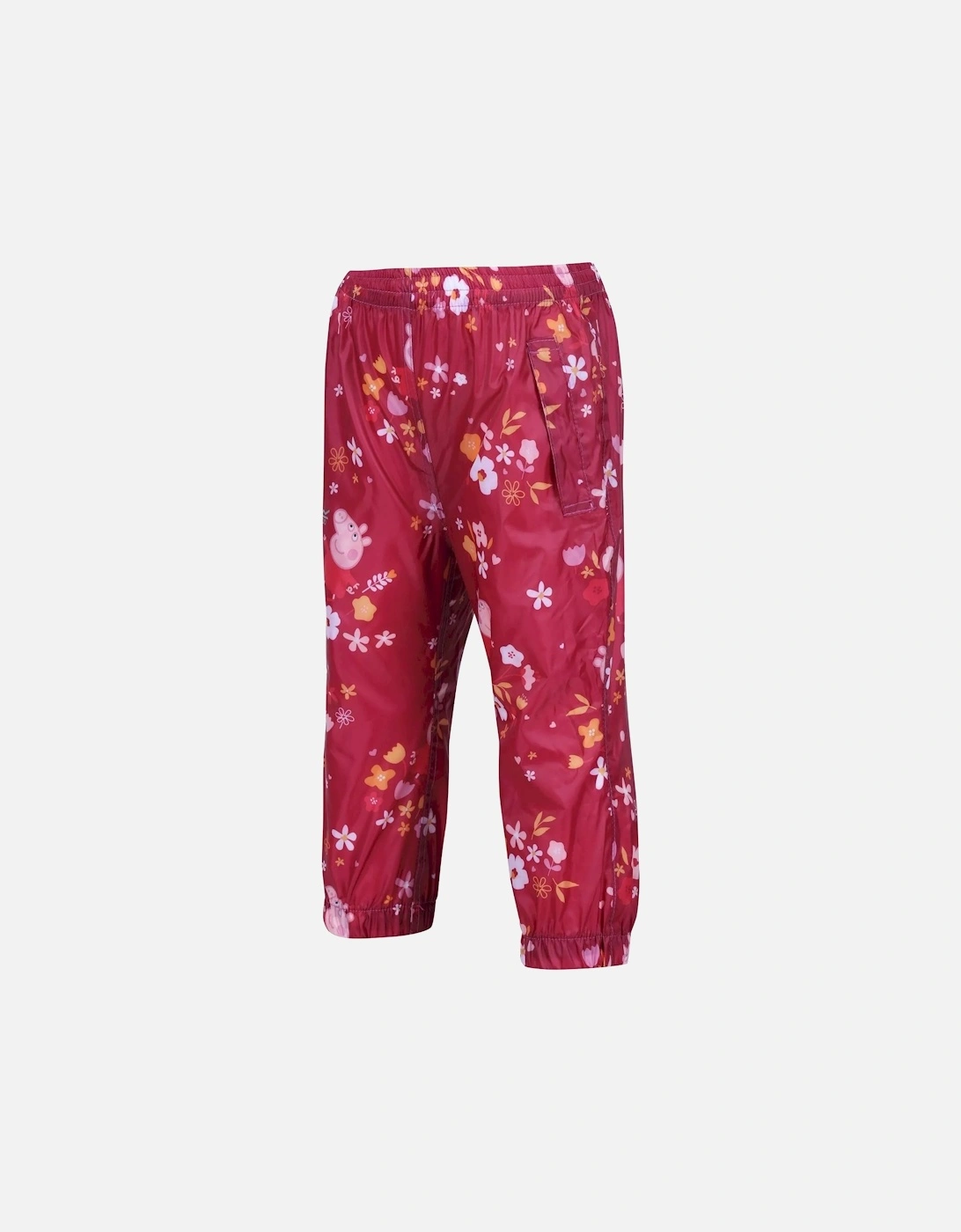 Childrens/Kids Floral Peppa Pig Packaway Waterproof Trousers