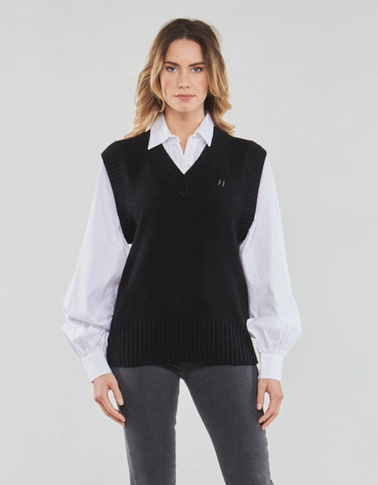 KNIT VEST W/ POPLIN SHIRT