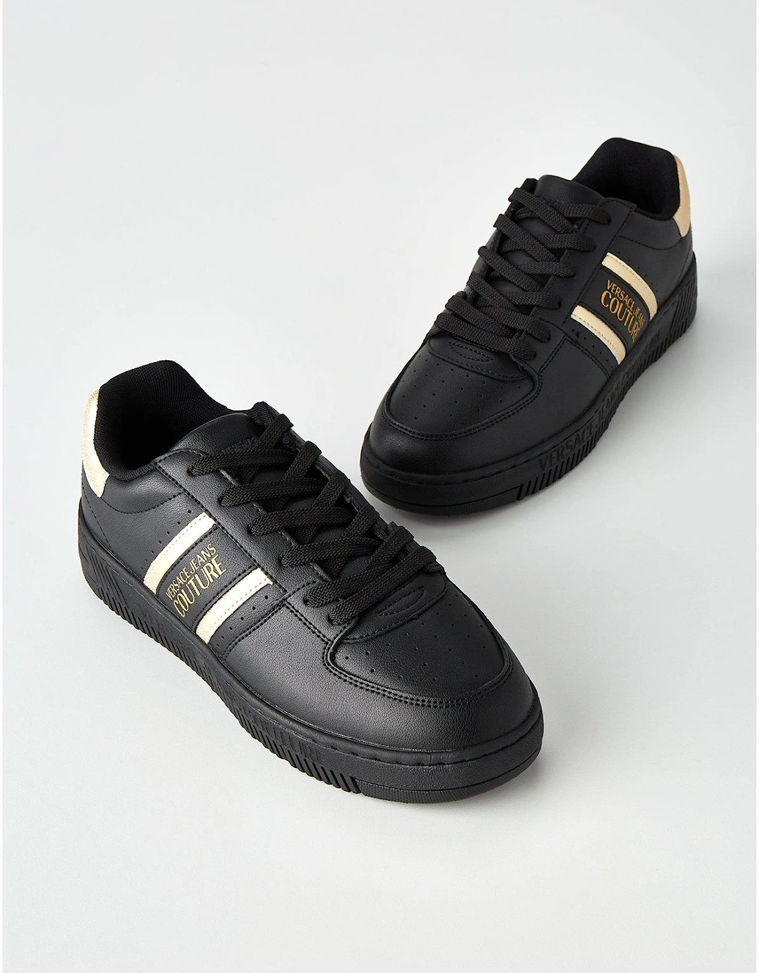 Jeans Couture Logo Lace Up Trainers - Black