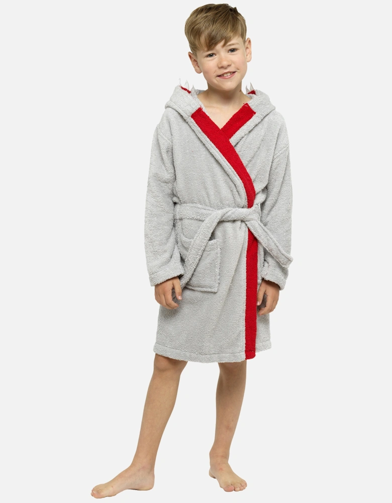 Boys Shark Hooded Towelling Robe