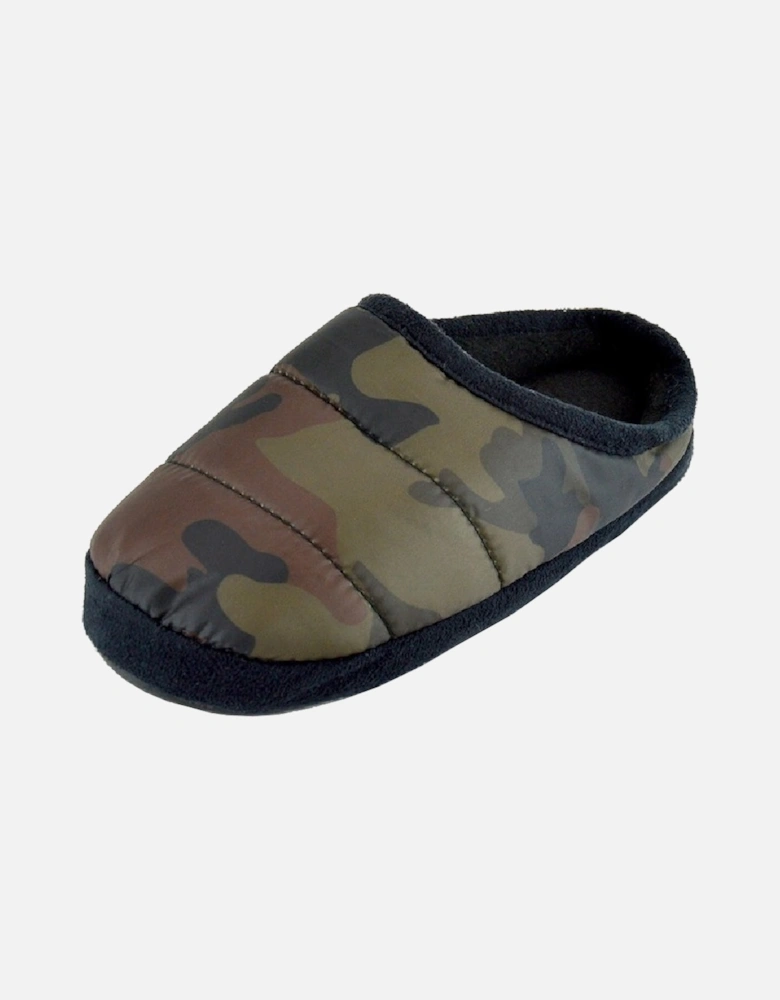 Childrens/Kids Camo Puffer Slippers