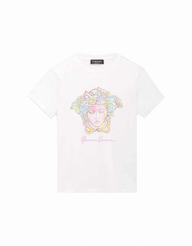 Girls Medusa Graphic T-shirt White