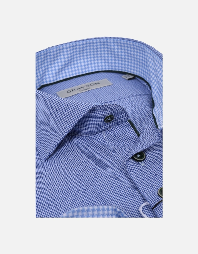 Gravson Blue Patterned Shirt