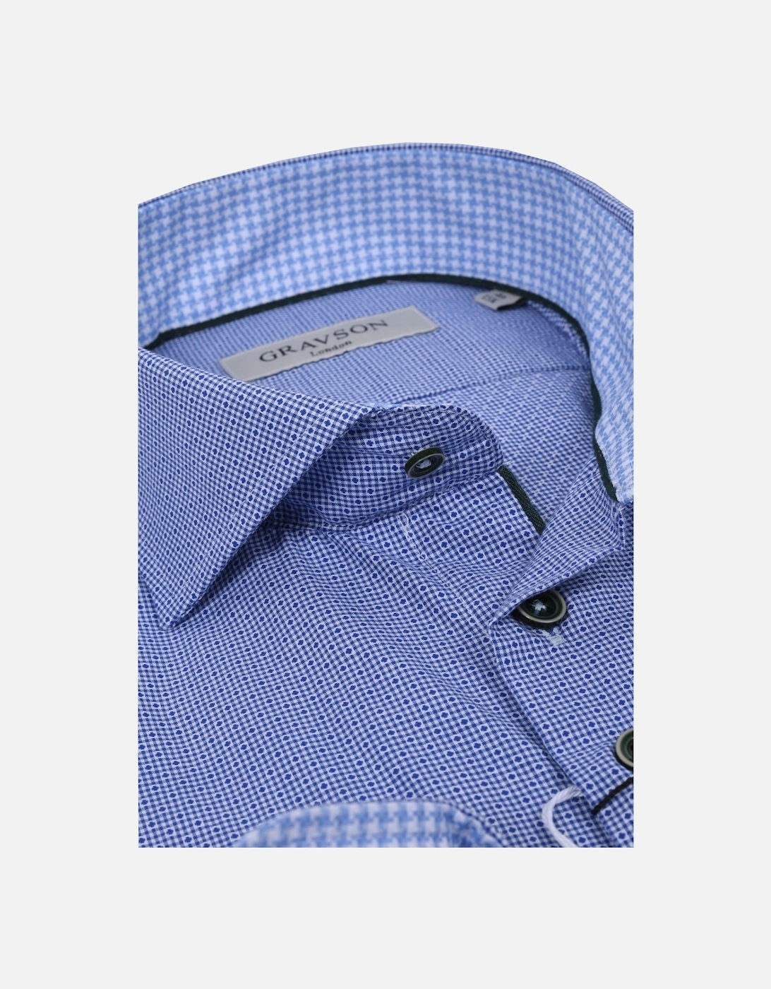 Gravson Blue Patterned Shirt