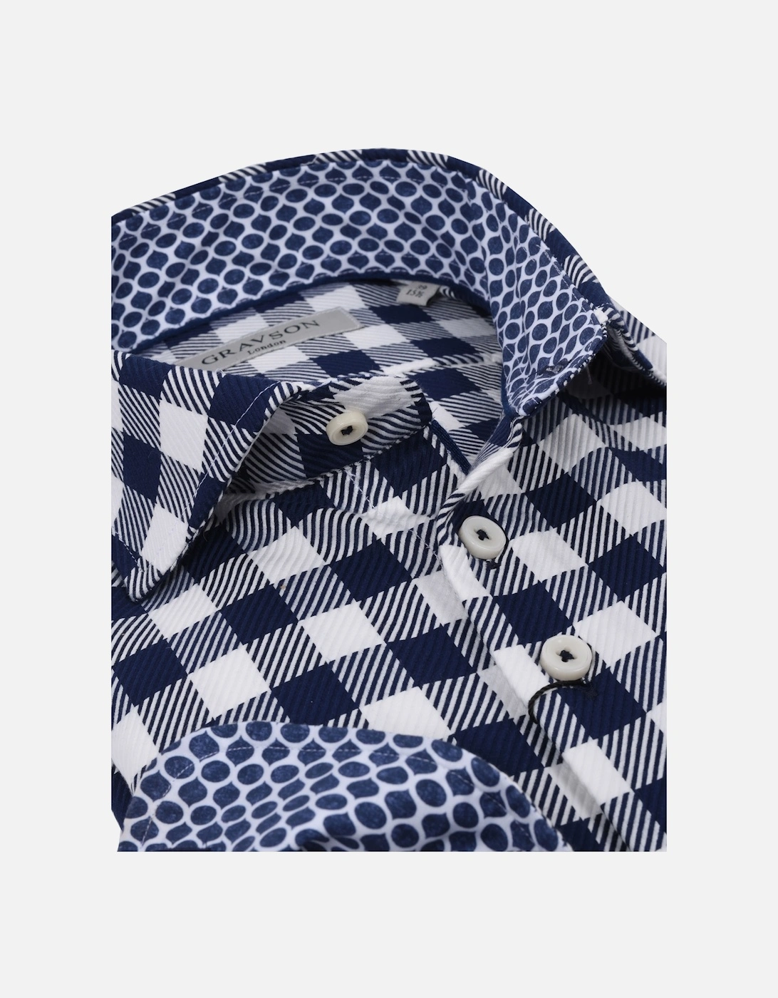 Navy Gingham Check Shirt