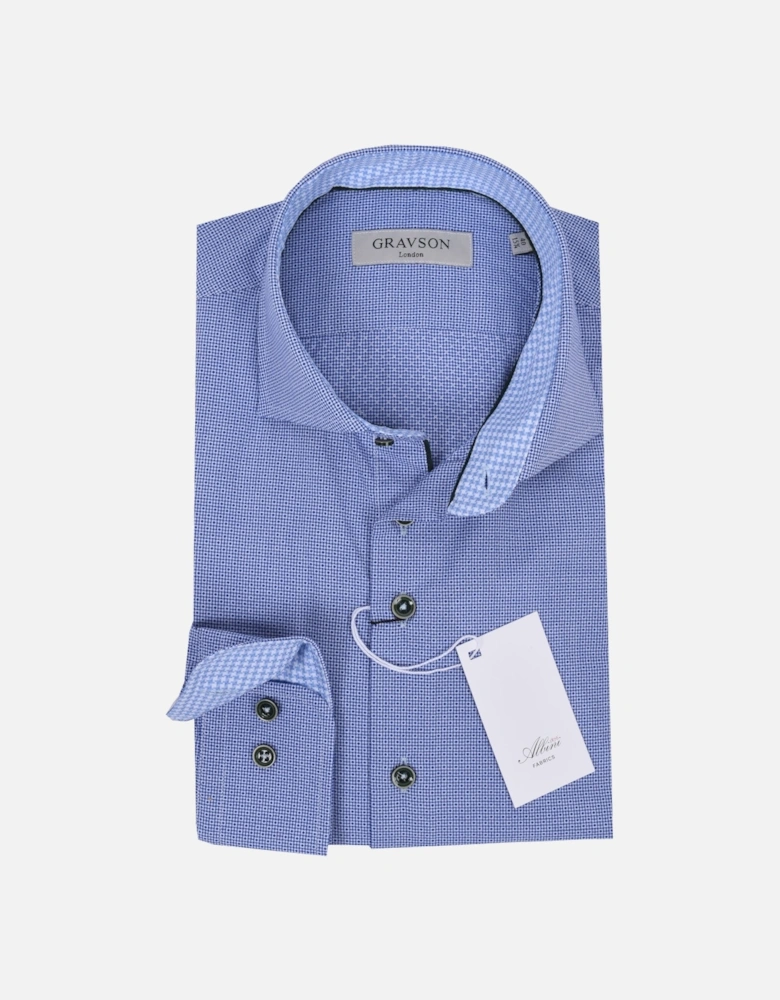 Gravson Blue Patterned Shirt