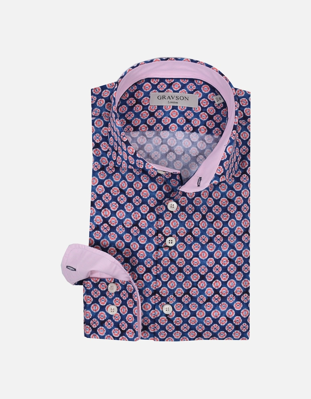 Blue & Pink Printed Patterned Shirt, 4 of 3