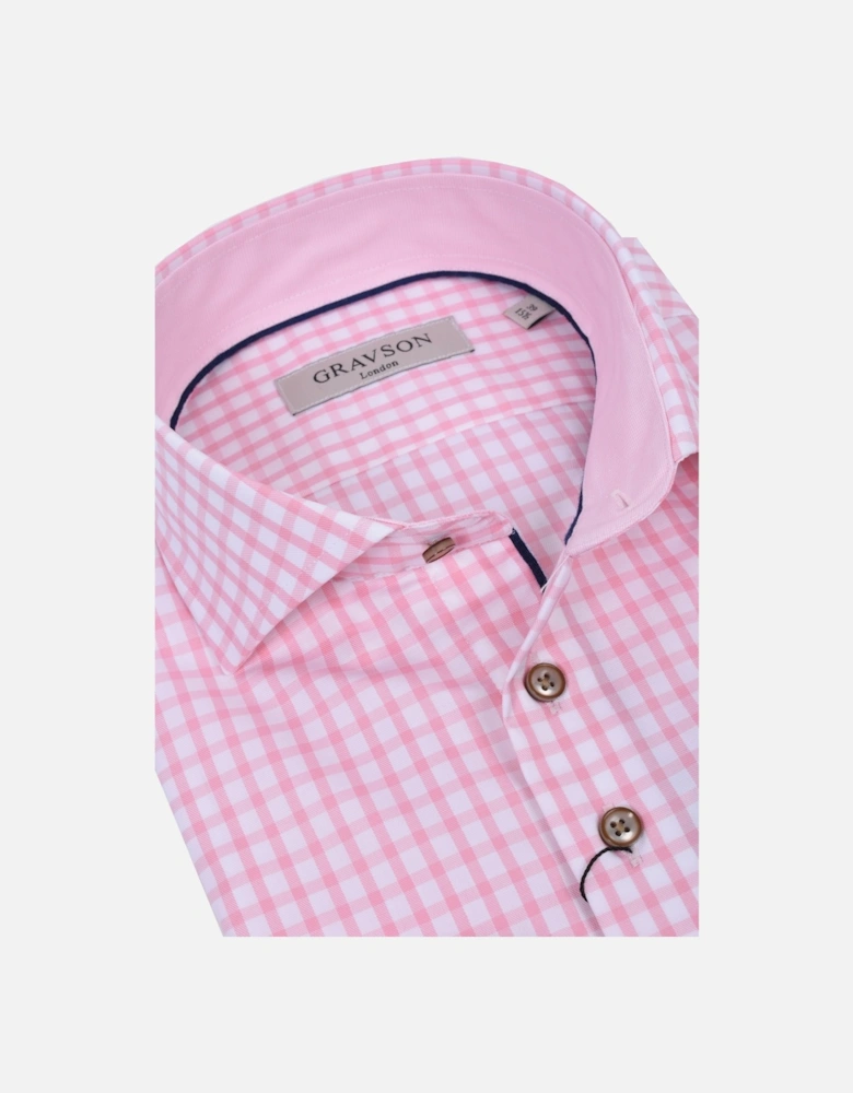 Pink Gingham Check Shirt