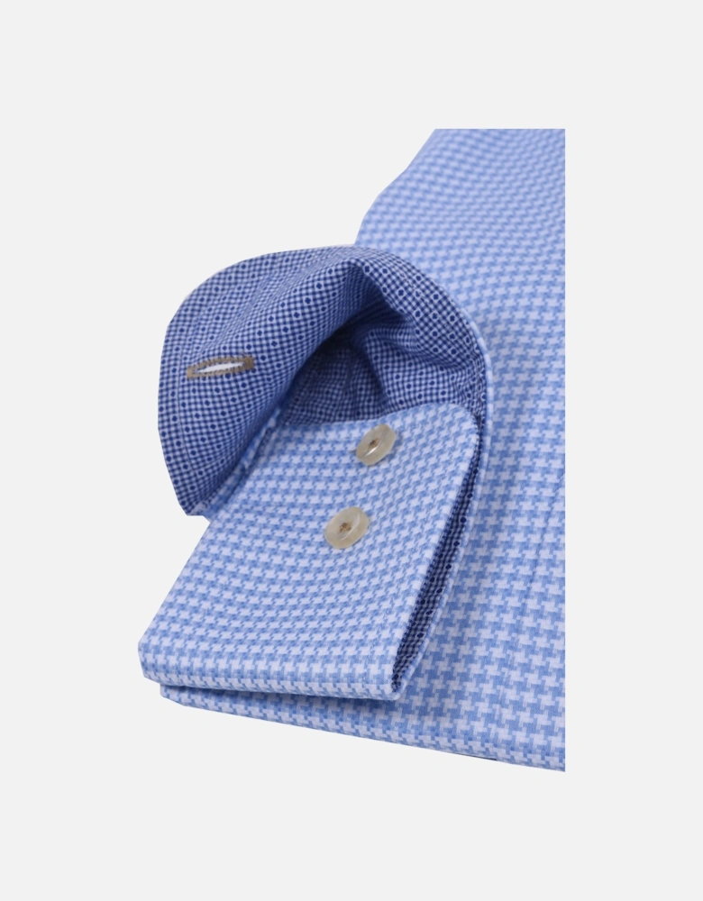 Gravson Light Blue Dog Tooth Check Shirt Light Blue