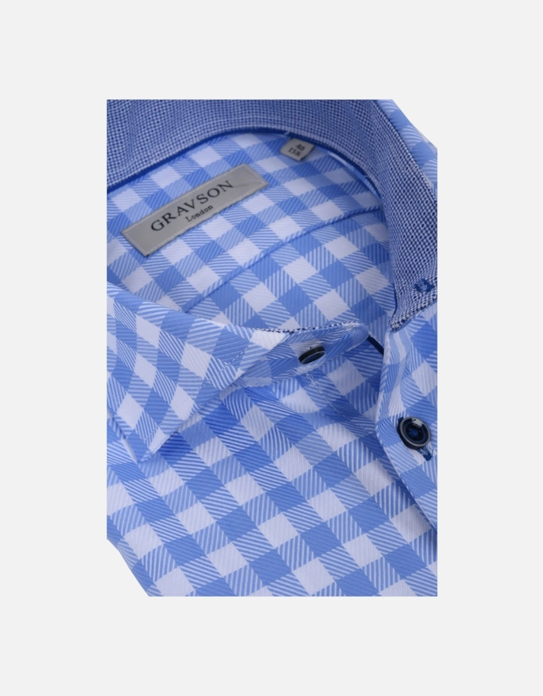 Gravson Light Blue Gingham Check Shirt