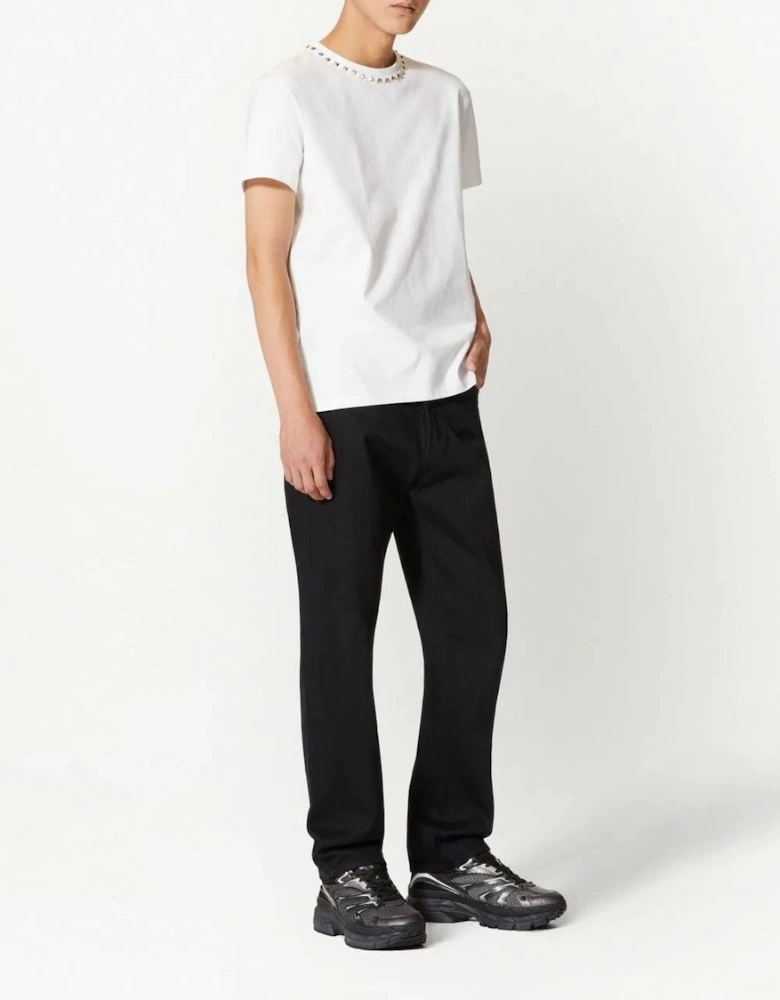 Black Untitled Stud T Shirt White