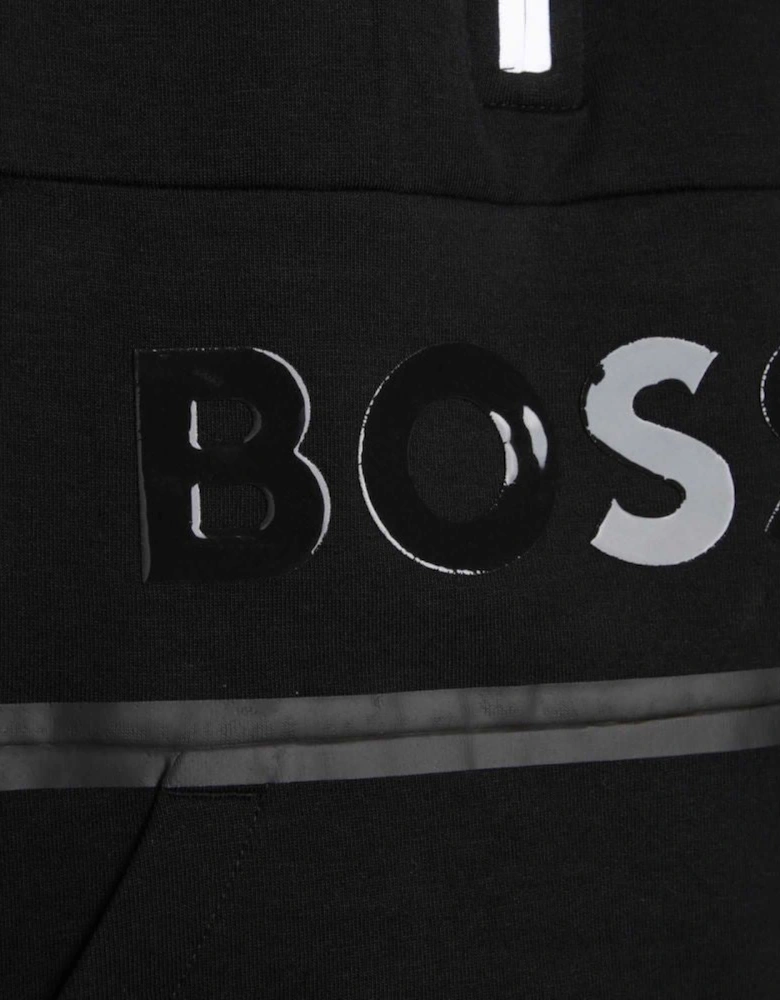 Boys Embossed Logo Zip Top Black