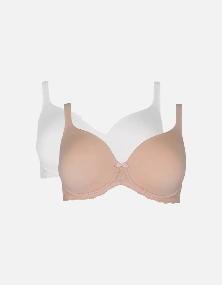 Womens/Ladies Wing Lace T-Shirt Bra (Pack of 2)