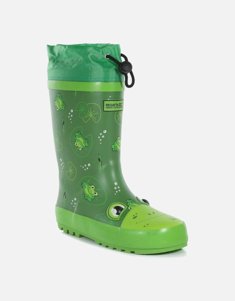 Childrens/Kids Mudplay Jnr Frog Square Wellington Boots