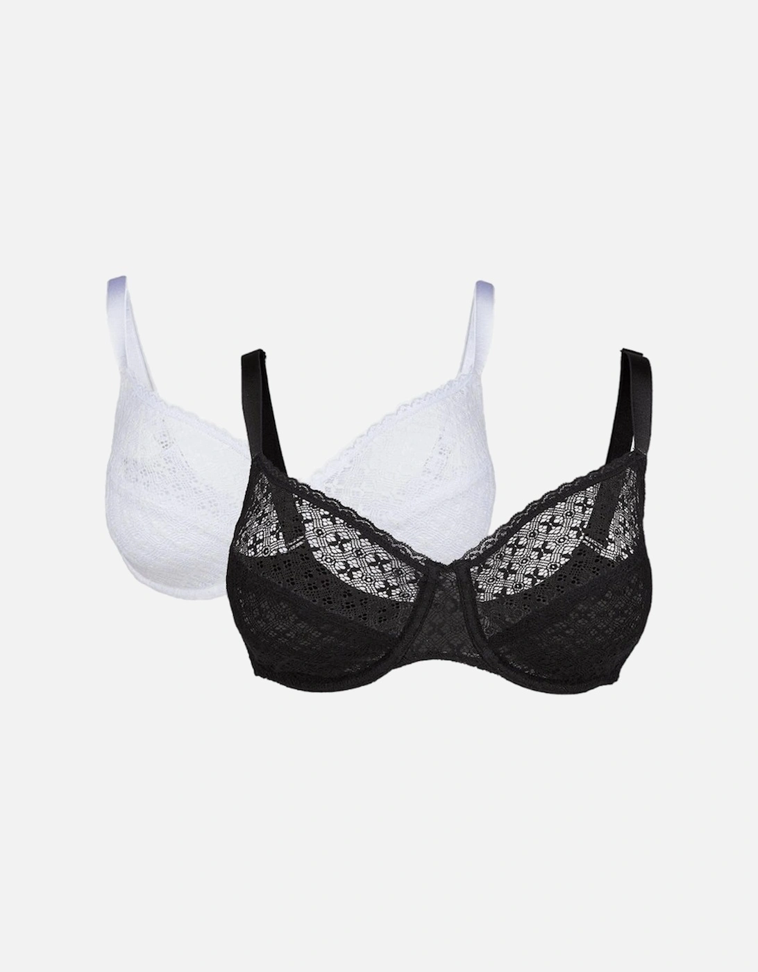Womens/Ladies Textured Lace Bra (Pack of 2), 6 of 5