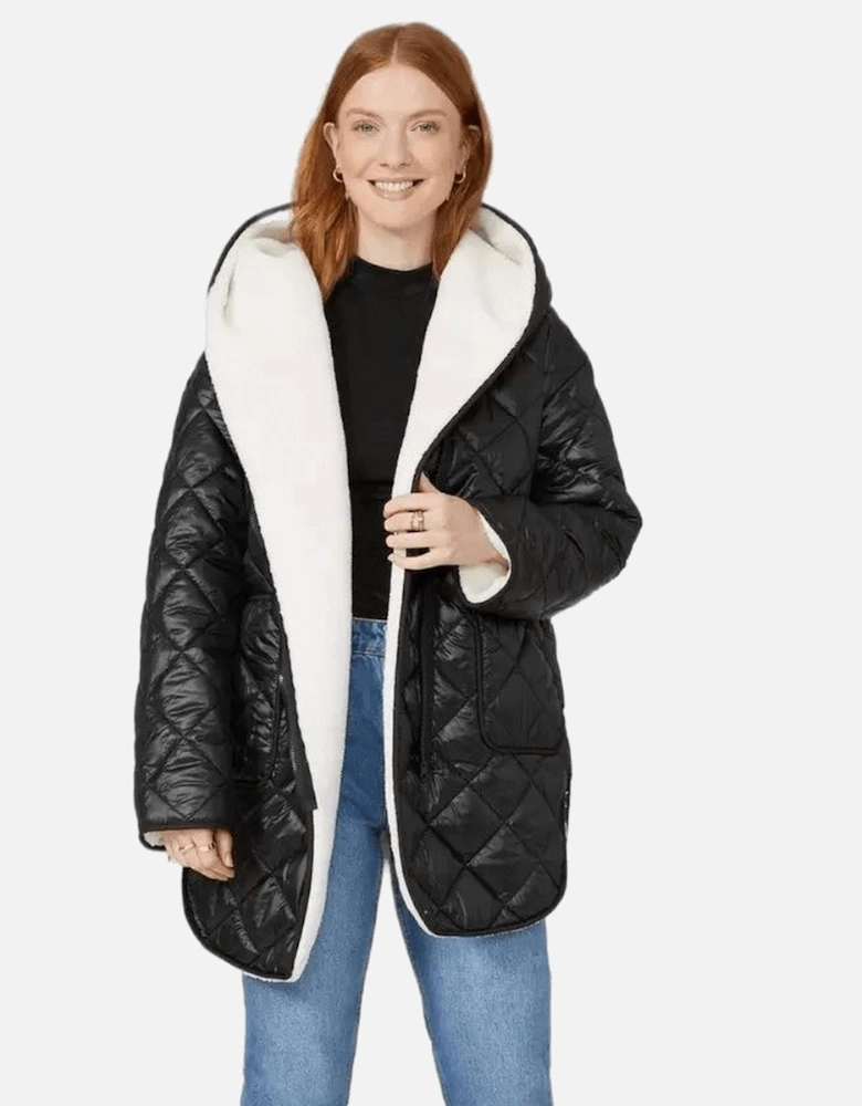Womens/Ladies Quilted Padded Reversible Coat