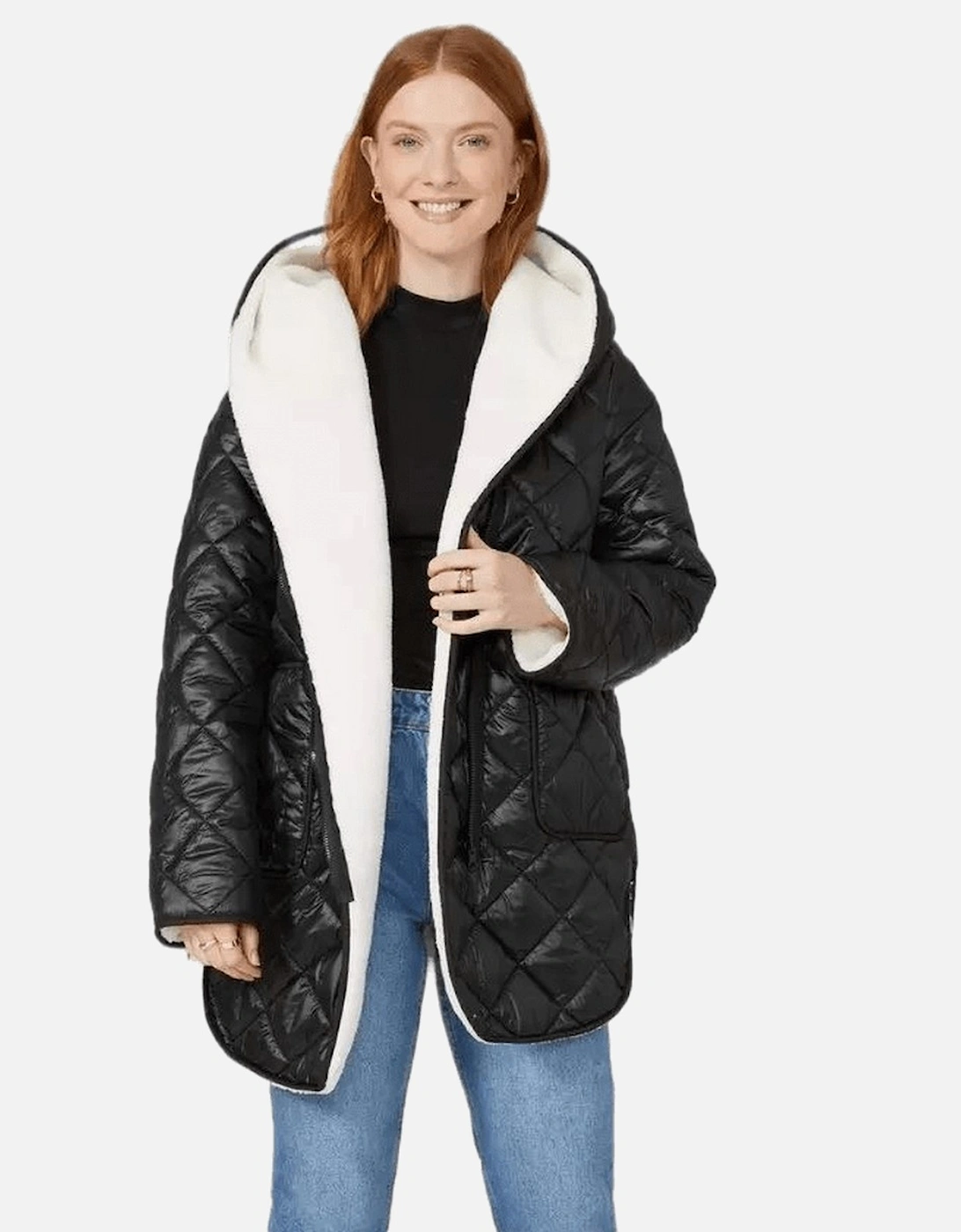 Womens/Ladies Quilted Padded Reversible Coat, 6 of 5