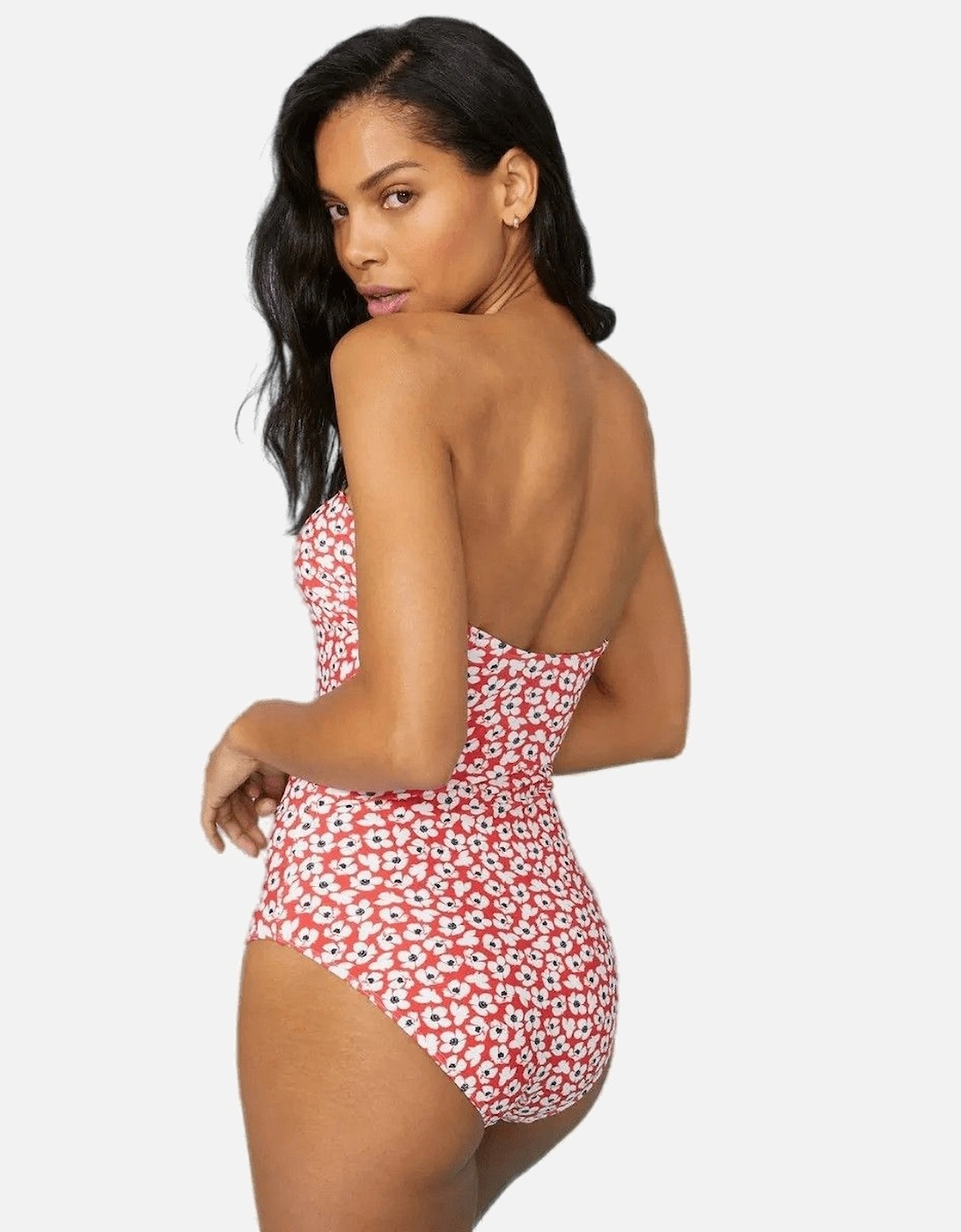 Womens/Ladies Ditsy Print Bandeau One Piece Swimsuit