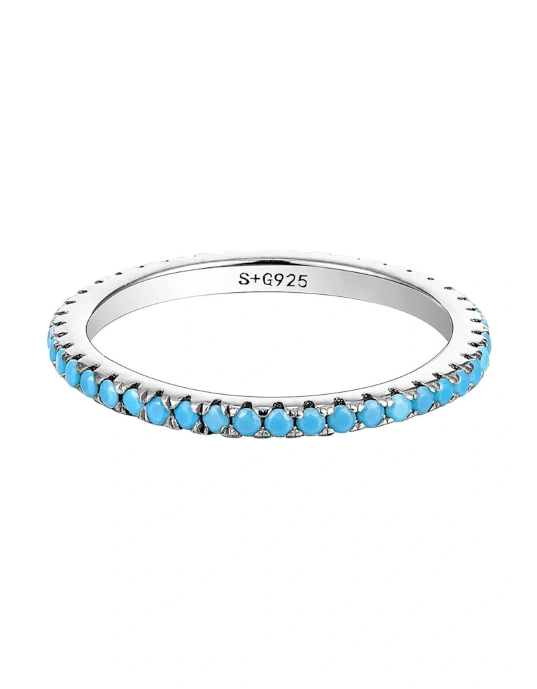 Sterling Silver Turquoise Eternity Ring