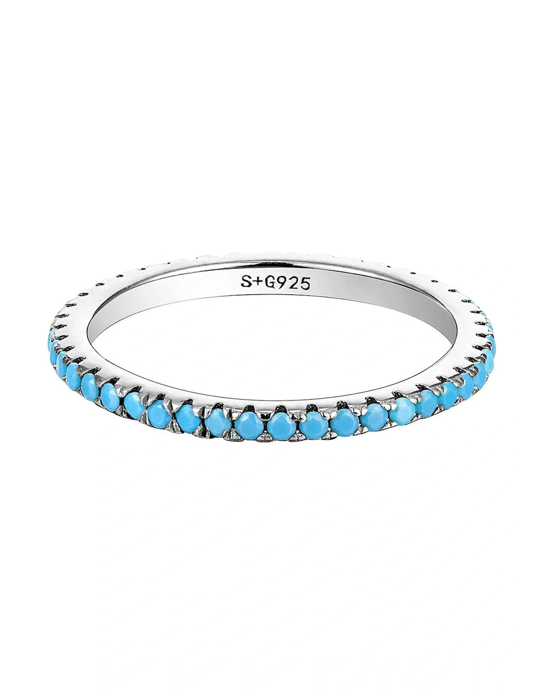 Sterling Silver Turquoise Eternity Ring, 2 of 1