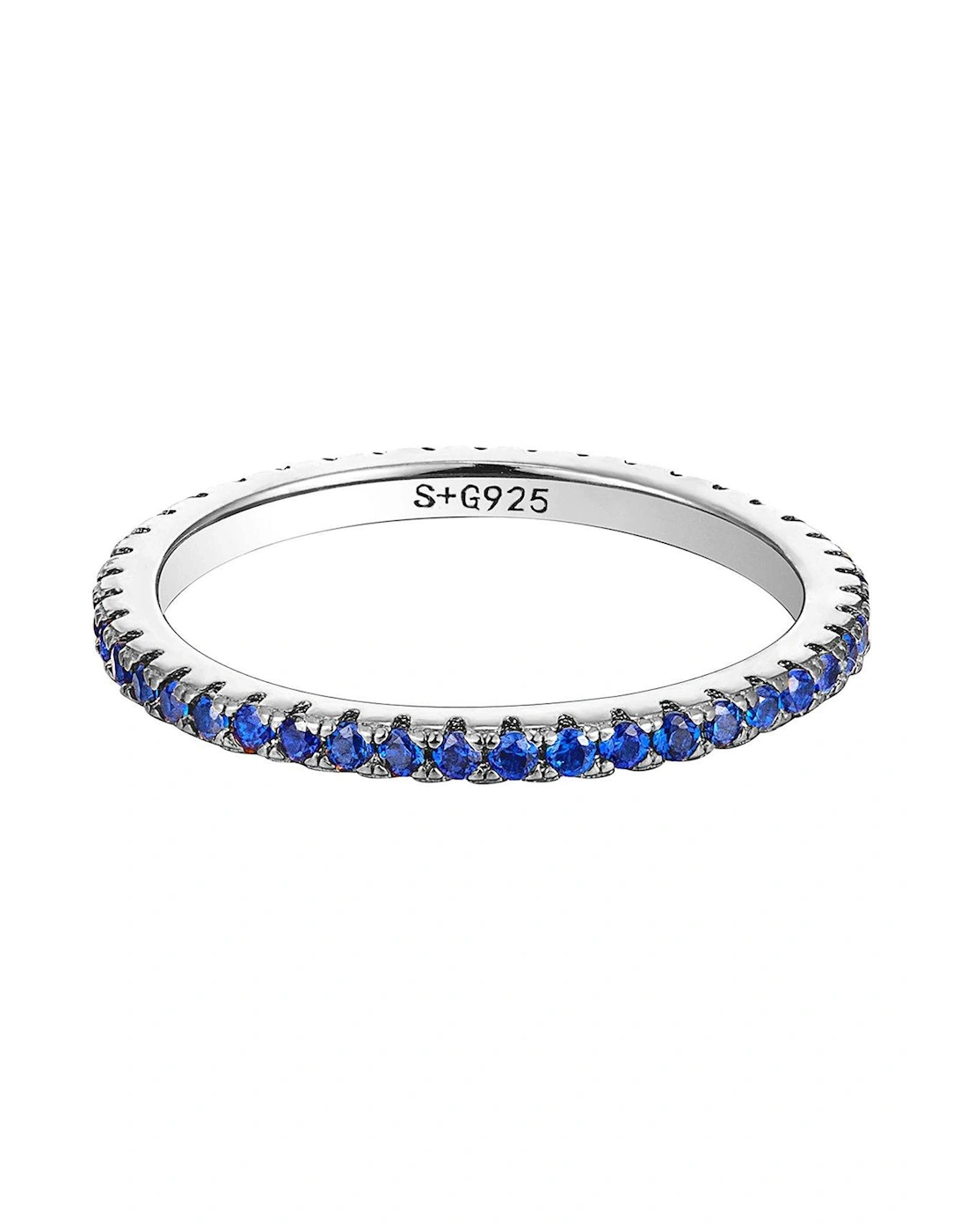 Sterling Silver Sapphire Eternity Ring, 2 of 1