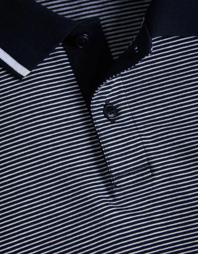 Men's Navy Striped Taigaa Polo Shirt
