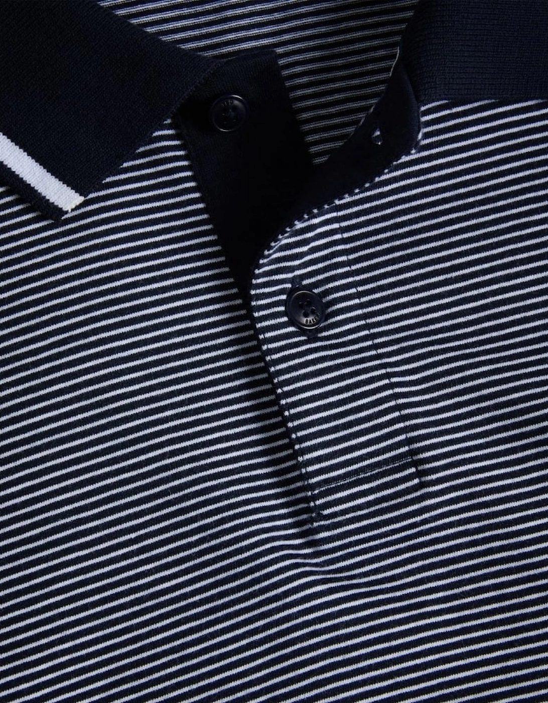 Men's Navy Striped Taigaa Polo Shirt