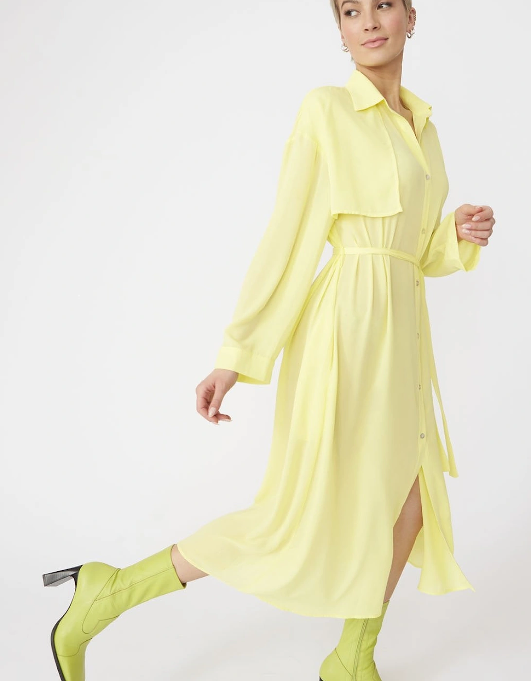 Yellow Silk Blend Maxi Dress, 5 of 4