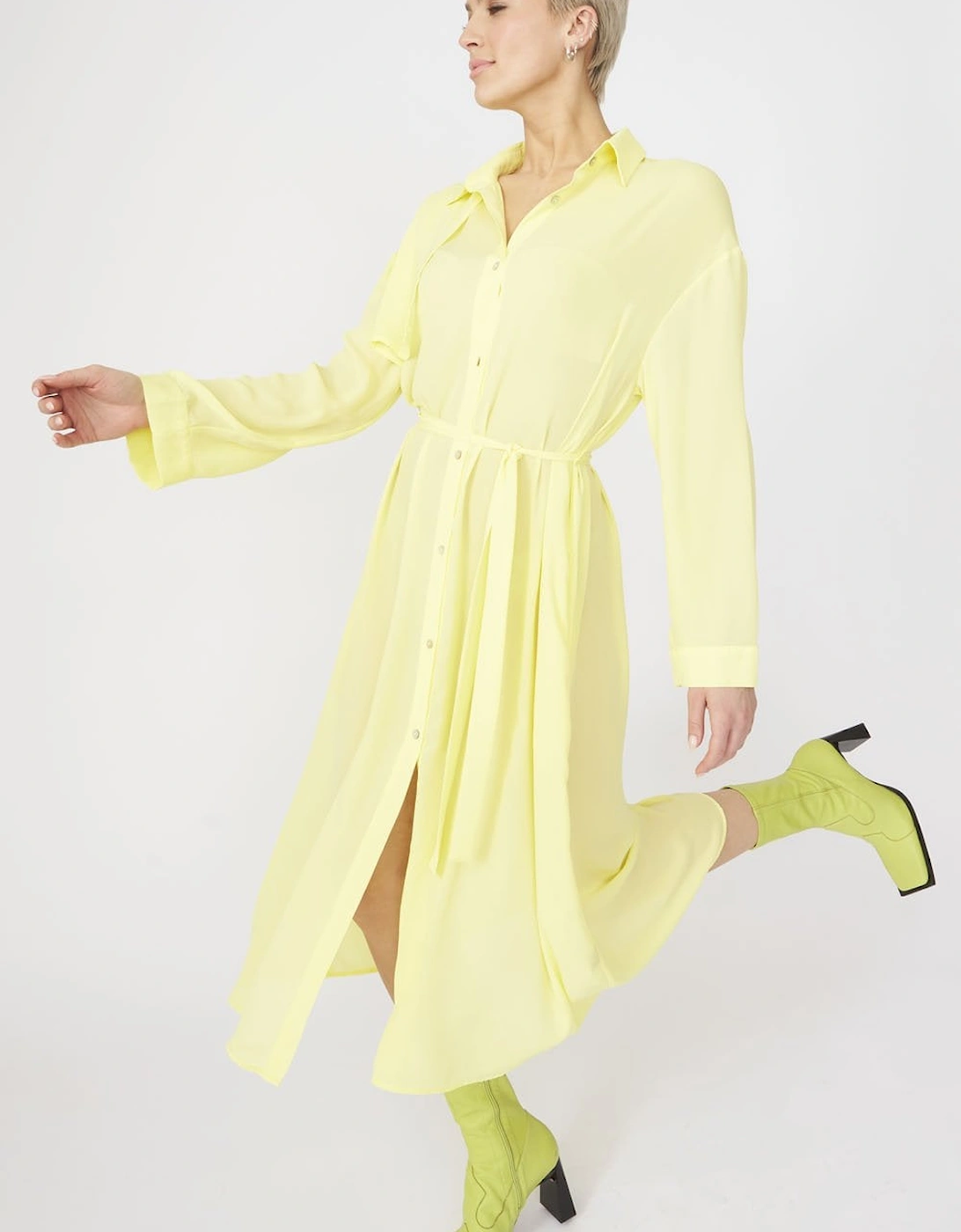 Yellow Silk Blend Maxi Dress