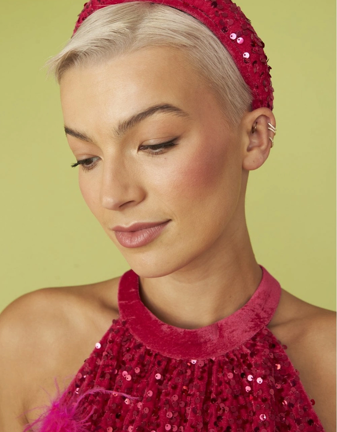 Pink Padded Sequin Headband, 2 of 1