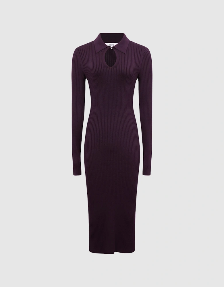 Collared Knitted Bodycon Dress