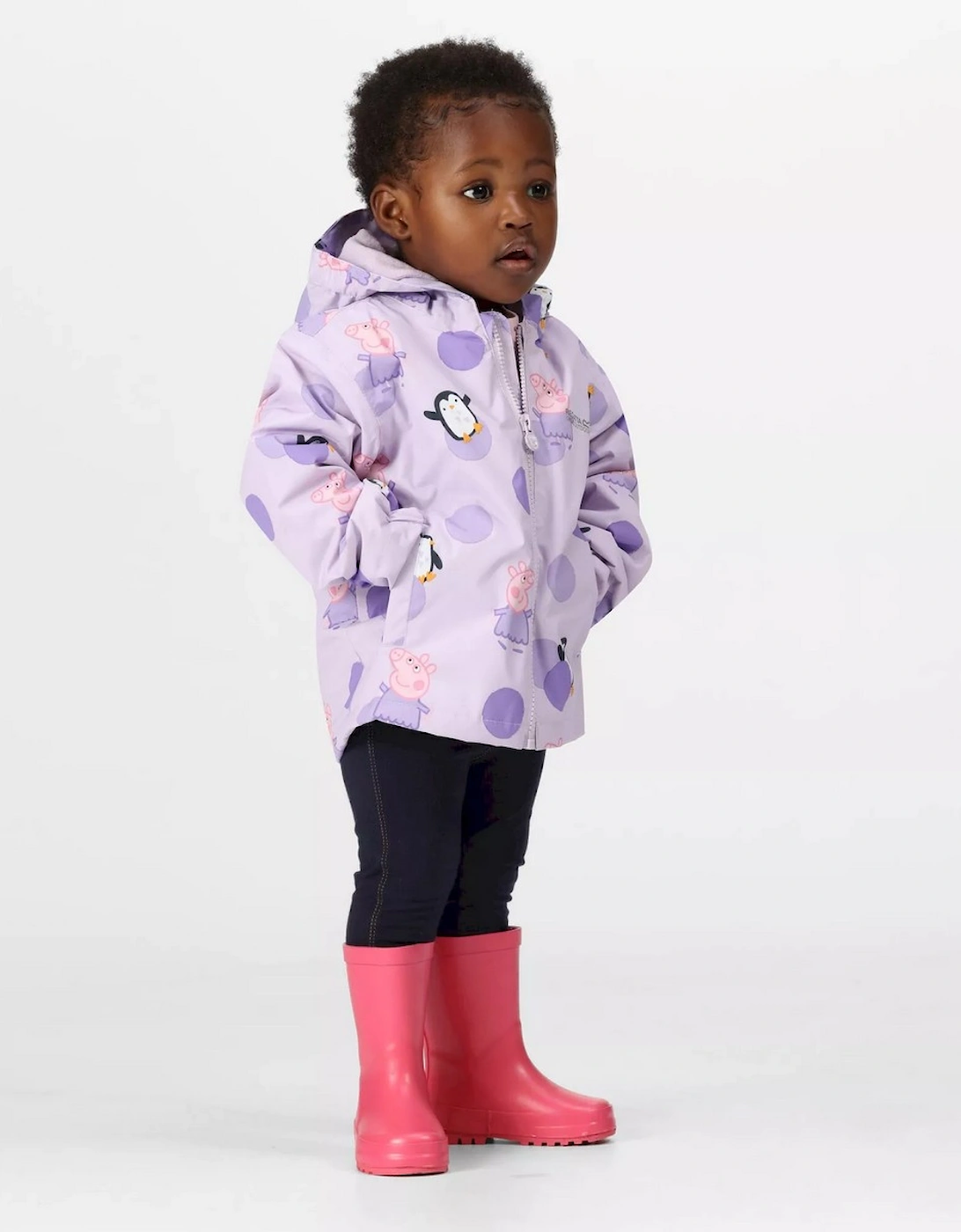 Childrens/Kids Muddy Puddle Peppa Pig Polka Dot Padded Waterproof Jacket