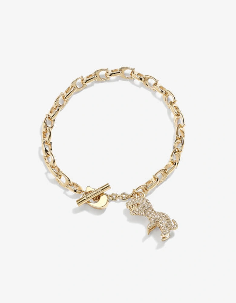 C Rexy Crystal and Gold-Tone Bracelet