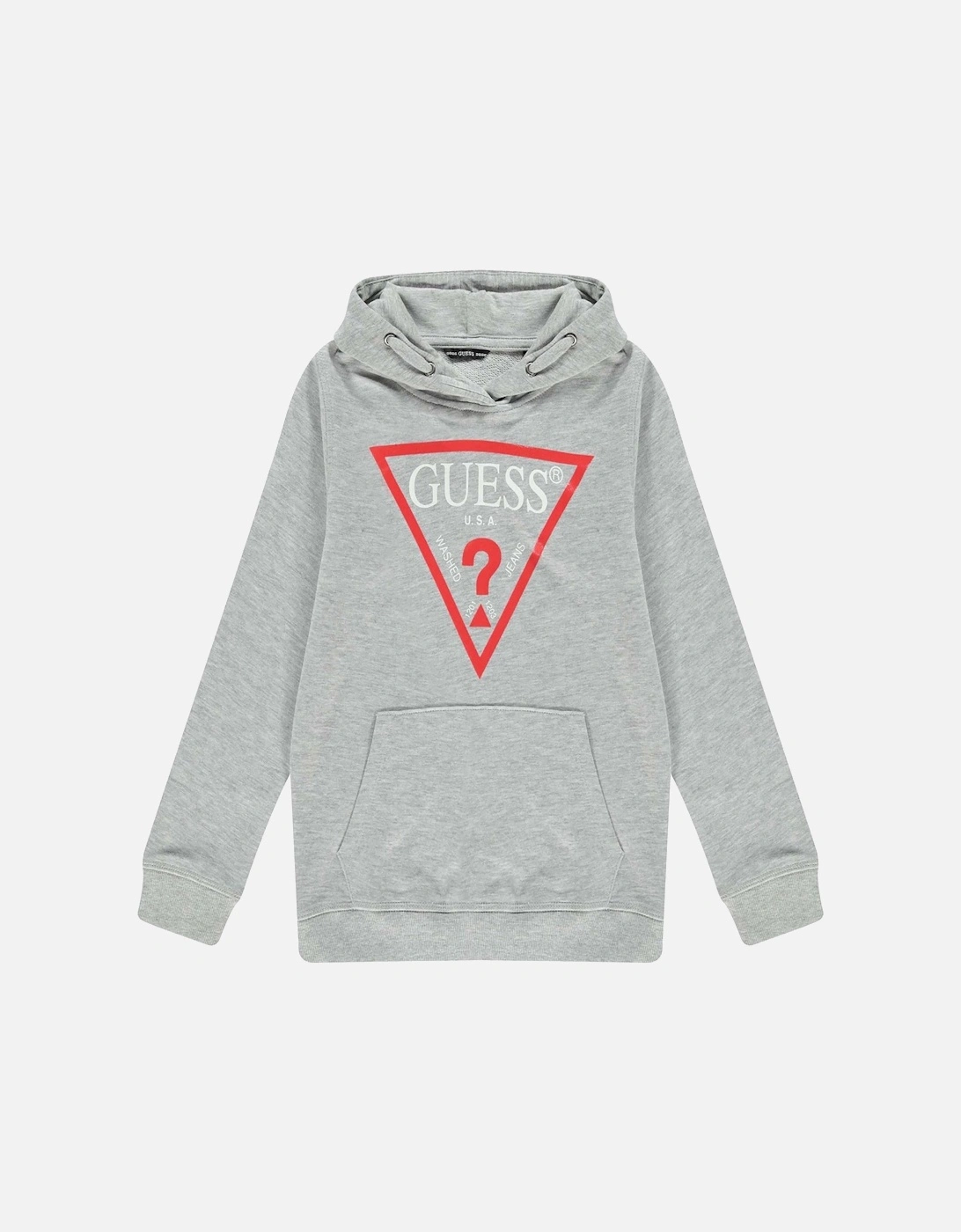 KIDS-BOYS TRIANGLE LOGO FLEECE HOODIE GREY, 2 of 1