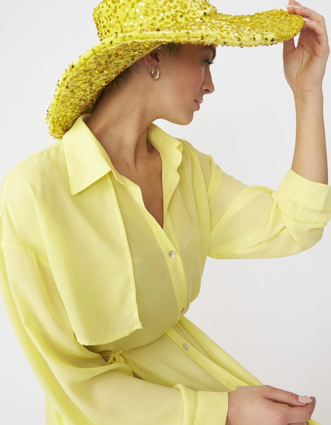 Yellow Sequin Handmade Flapper Hat, 3 of 2