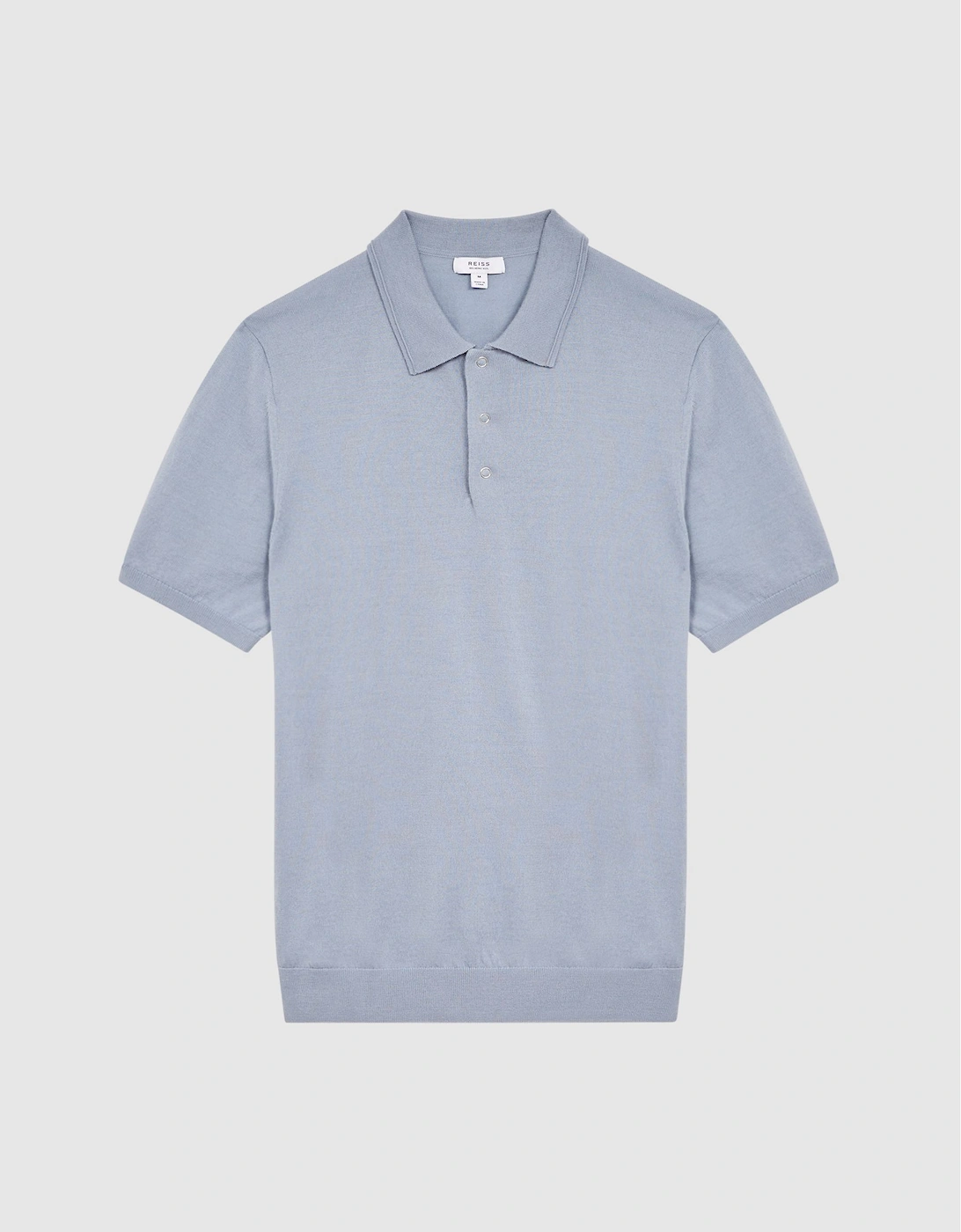 Blue Merino Press Stud Polo Shirt, 2 of 1