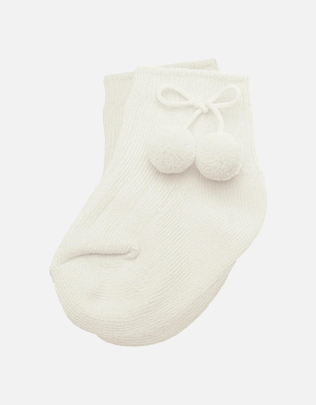 Ivory Pom Pom Ankle Socks, 2 of 1