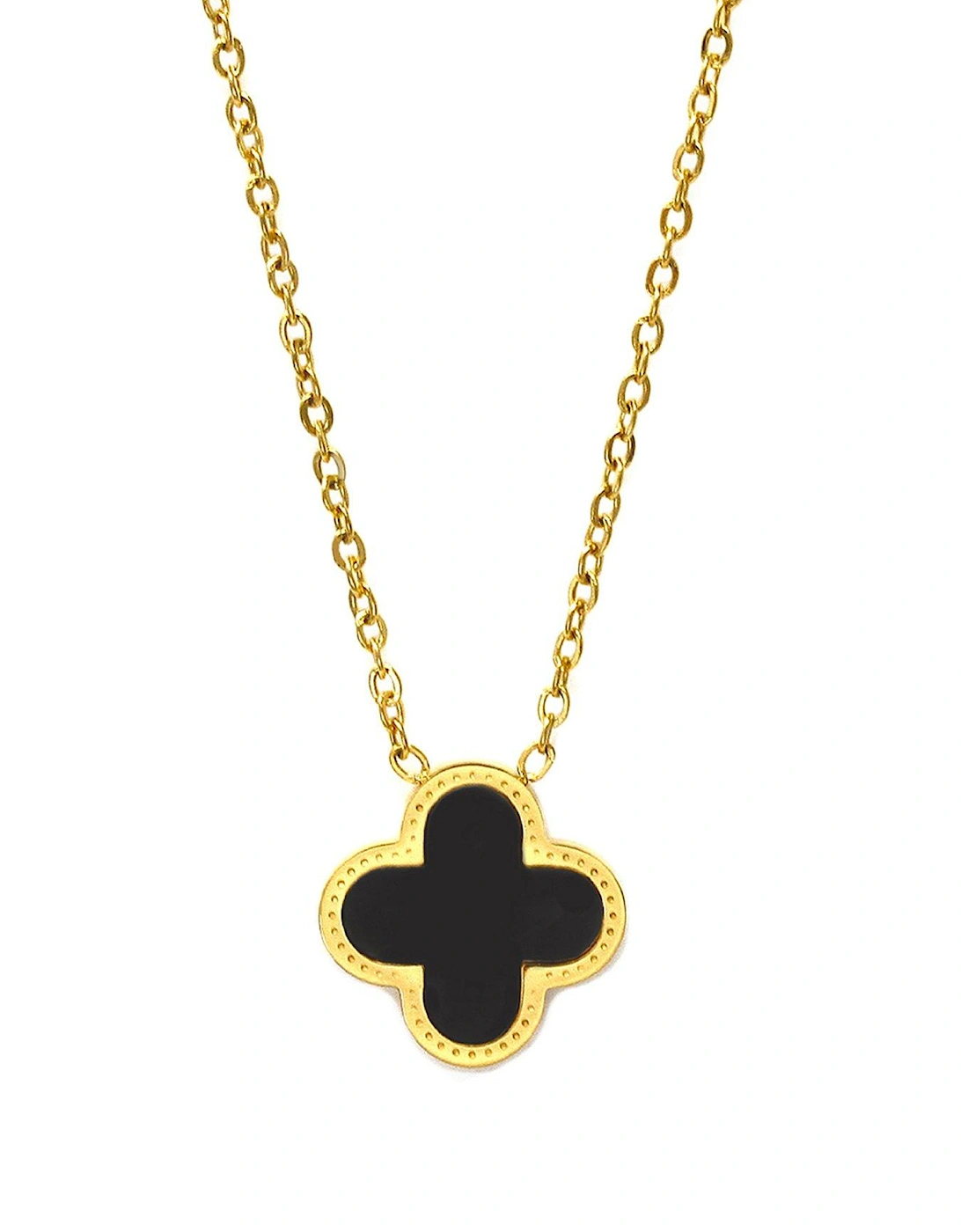 Luck Collection Necklace - Stainless Steel (Gold & Black), 2 of 1